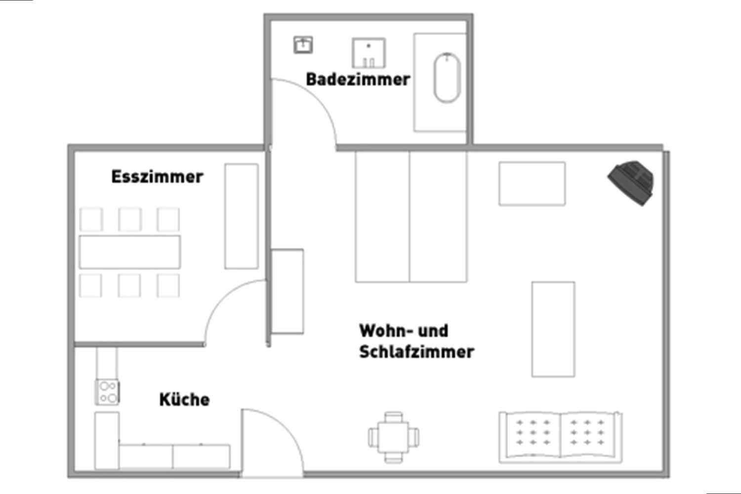 2-Zimmerwohnung - Grundriss